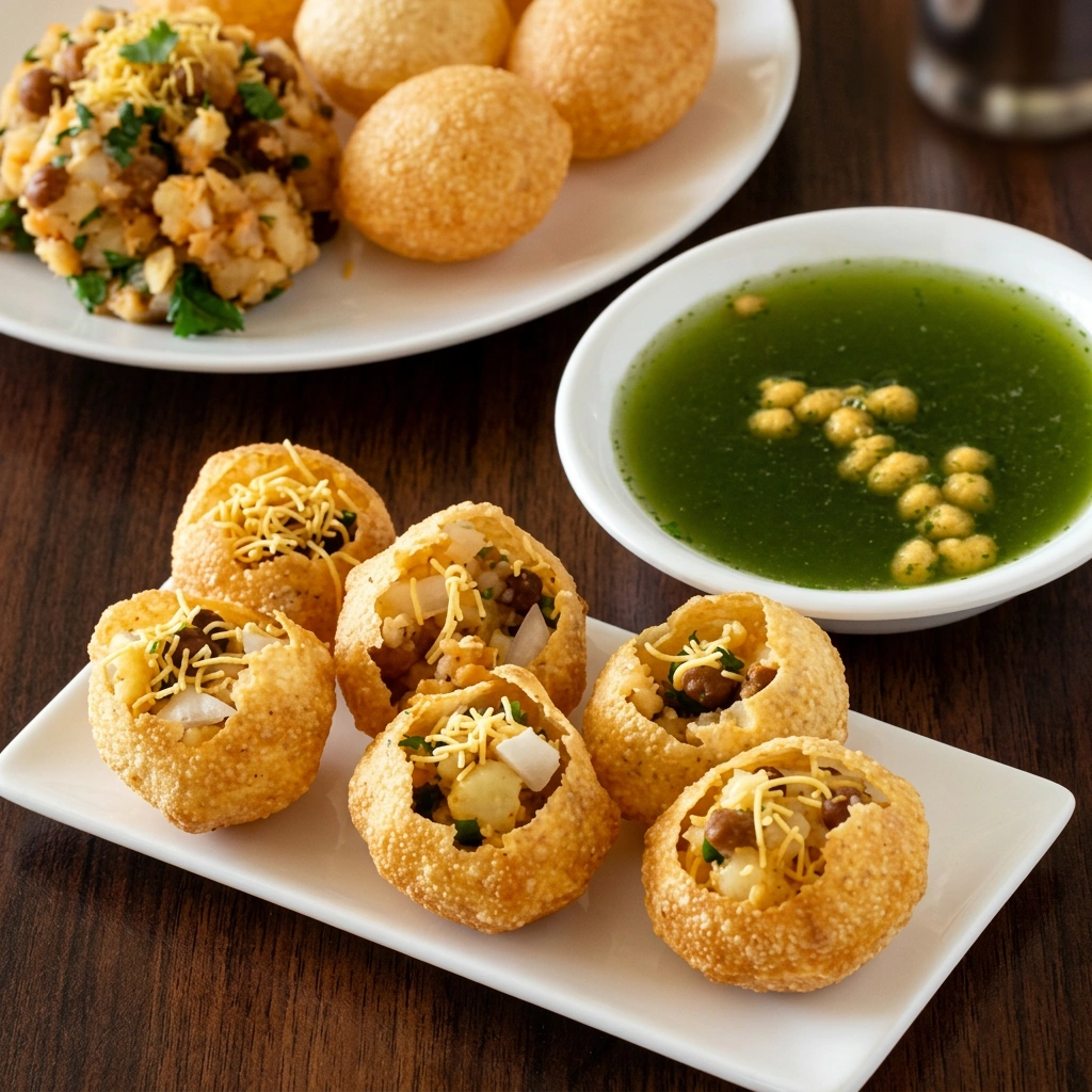 Golgappa pani puri Indian street food at My Village restaurant Winnipeg