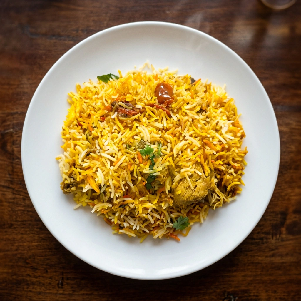 Hyderabadi chicken biryani at My Village Indian restaurant Winnipeg