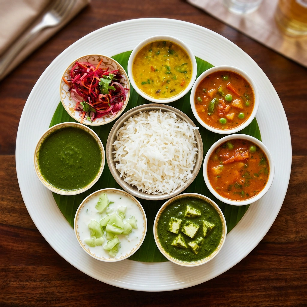 My Village non-veg thali platter at My Village Indian restaurant Winnipeg